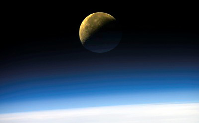 Earth and Moon seen during STS-107