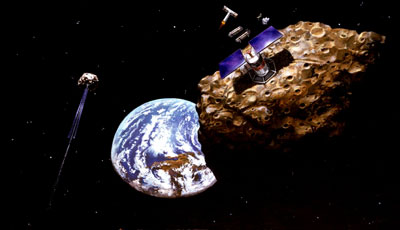 Asteroid mining illustration