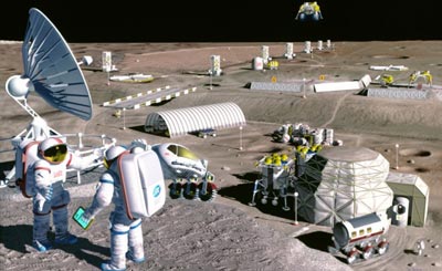 Lunar settlement illustration