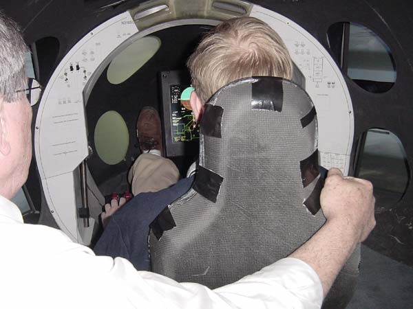 Interior of SpaceShipOne simulator