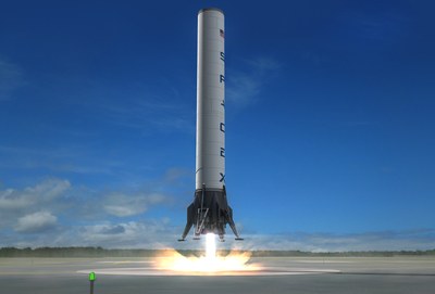 Falcon 9 first stage landing illustration