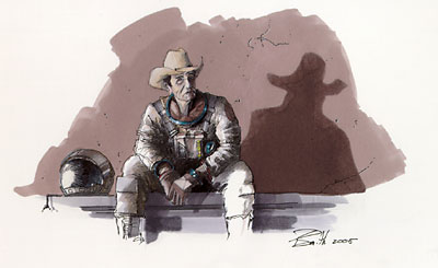 lunar cowboy illustration